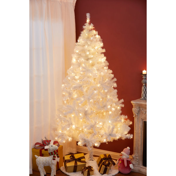 The Holiday Aisle® 7' White Fir Christmas Tree with 350 LED Lights